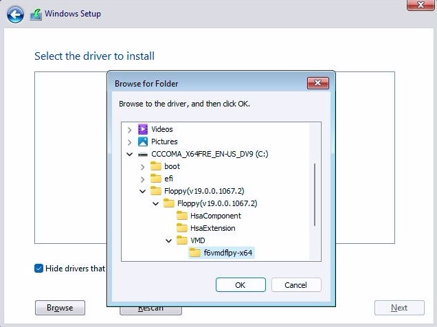 Click <Browse> and locate the driver on your USB flash drive. step2