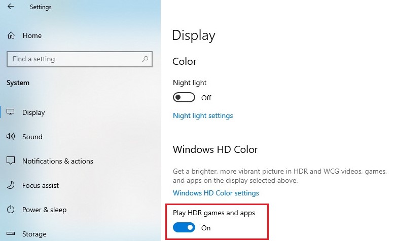 How to enable HDR function under Windows? Win10